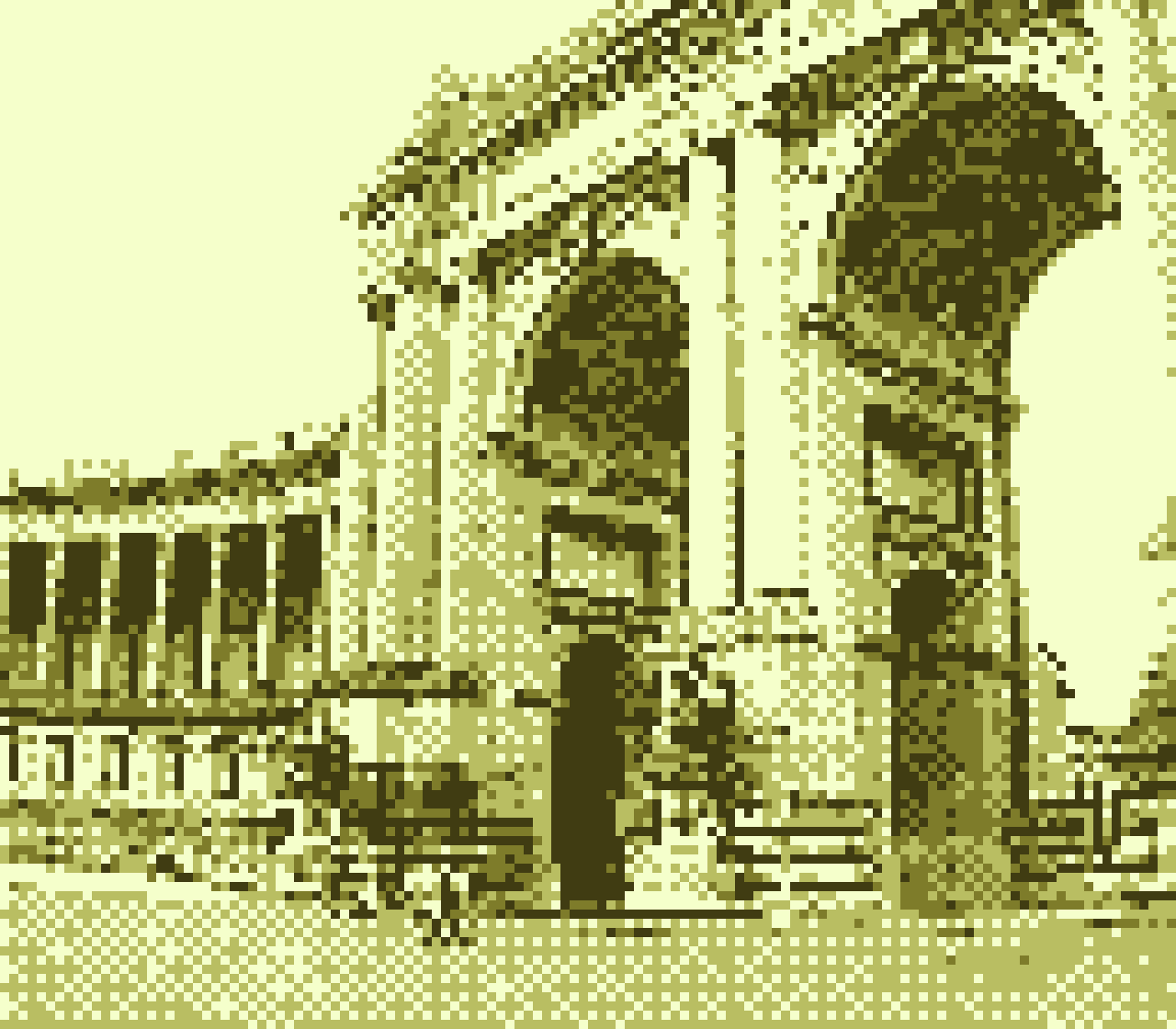pixel photo of large arches in Brussels